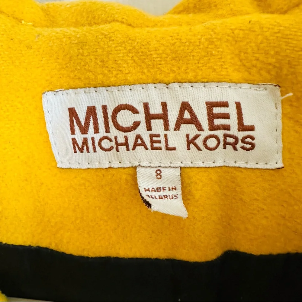 Michael Kors Yellow Pea Coat Vintage Women's Size 8
